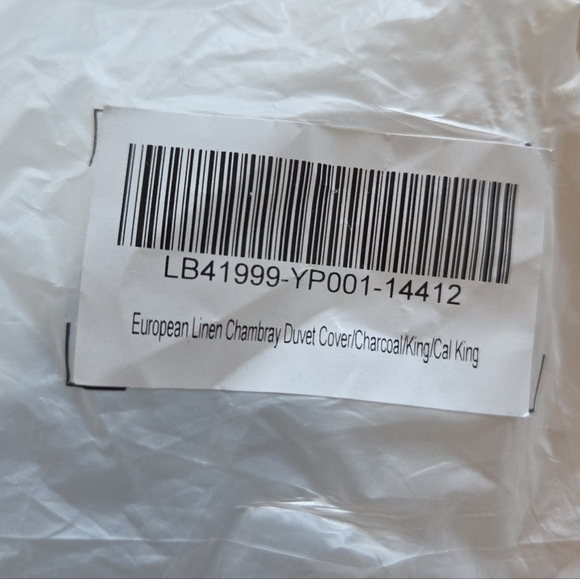 New Quince European Linen Chambray Duvet Cover Set - Charcoal - King/Cal King - Picture 4 of 6